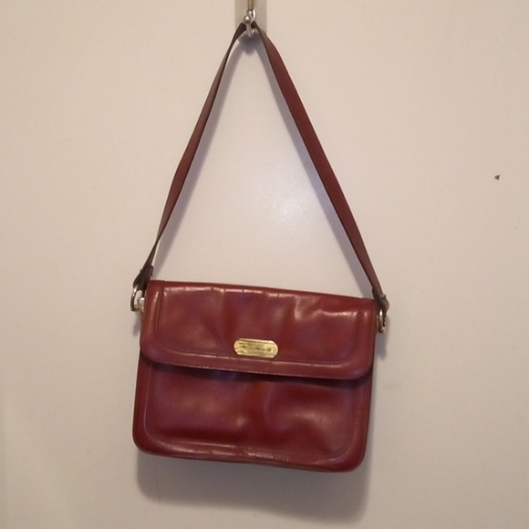 Handmade Leather Etienne Aigner Red Burgundy Messenger Shoulder Bag - Picture 1 of 15